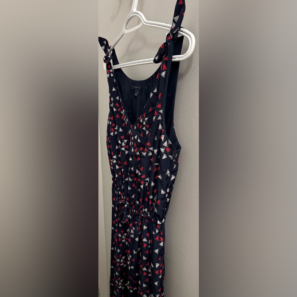 Tommy Hilfiger | Navy Maxi Dress With Colourful Pink and White Sailboat Print - Picture 8 of 16
